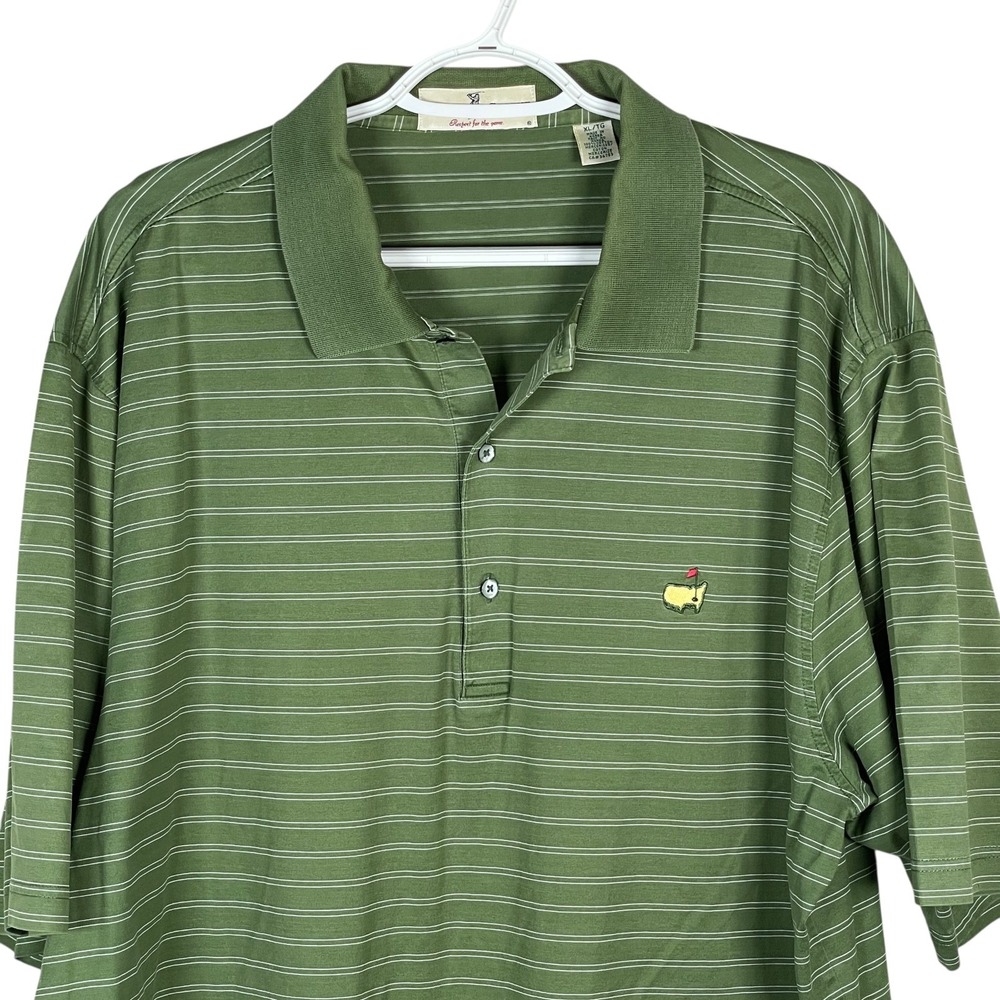 Vintage Fairway & Greene Masters Golf Polo Shirt Mens XL Green Striped Cotton